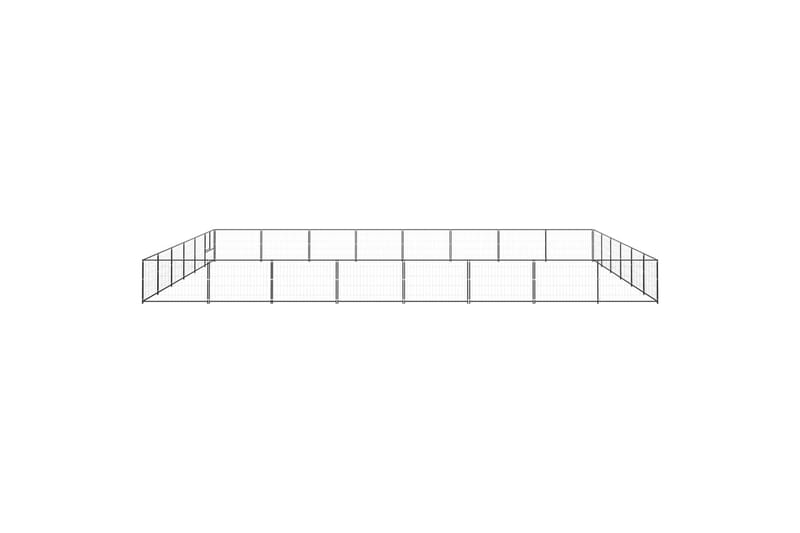 Koiranhäkki musta 48 m² teräs - Musta - Koirien kalusteet - Koiraportti & koira-aitaus