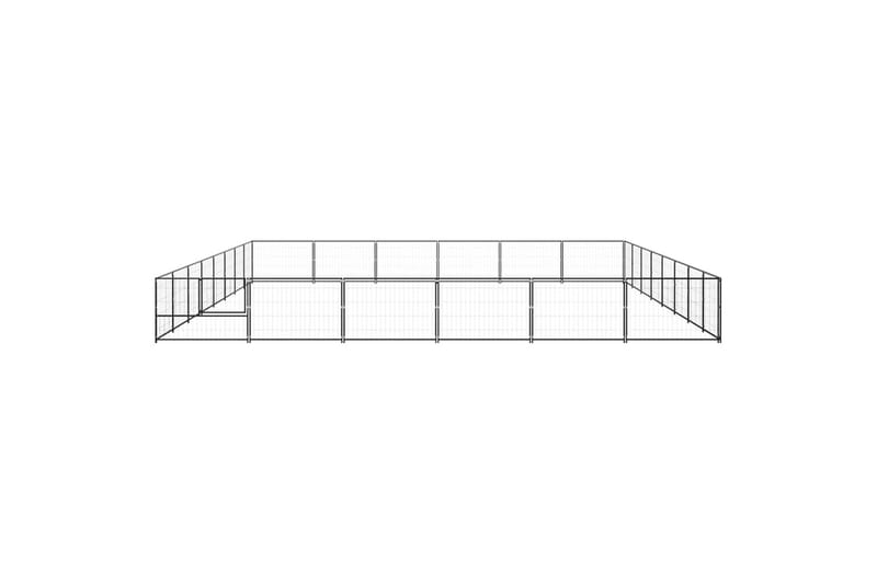 Koiranhäkki musta 48 m² teräs - Musta - Koirien kalusteet - Koiraportti & koira-aitaus