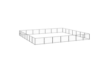 Koiranhäkki musta 49 m² teräs - Musta - Urheilu & vapaa-aika - Eläimille - Koira - Koirien kalusteet