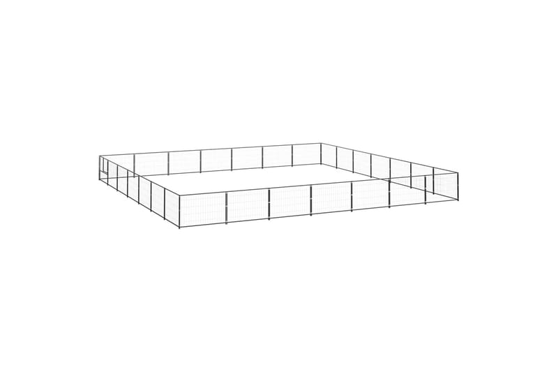 Koiranhäkki musta 49 m² teräs - Musta - Urheilu & vapaa-aika - Eläimille - Koira - Koirien kalusteet