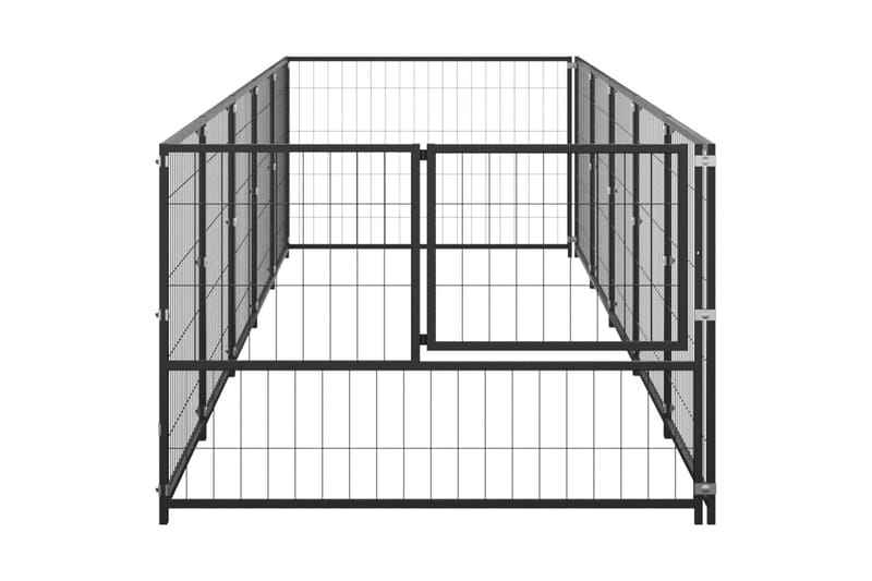 Koiranhäkki musta 5 m² teräs - Musta - Koirien kalusteet - Koiraportti & koira-aitaus