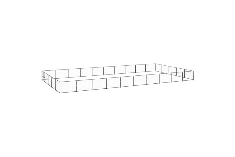 Koiranhäkki musta 50 m² teräs - Musta - Urheilu & vapaa-aika - Eläimille - Koira - Koirien kalusteet