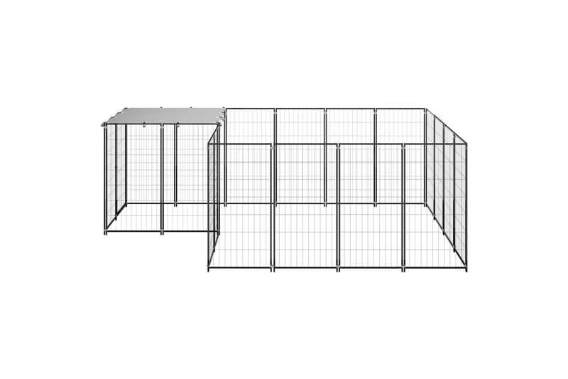 Koiranhäkki musta 6,05 m² teräs - Musta - Urheilu & vapaa-aika - Eläimille - Koira - Koirien kalusteet