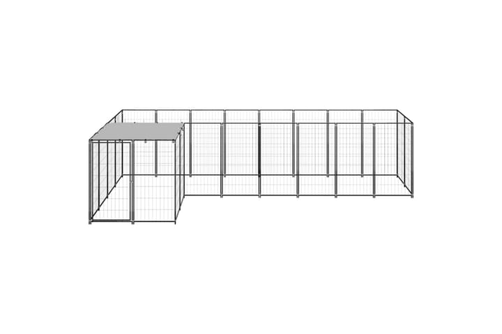 Koiranhäkki musta 6,05 m² teräs - Musta - Koirien kalusteet - Koiraportti & koira-aitaus