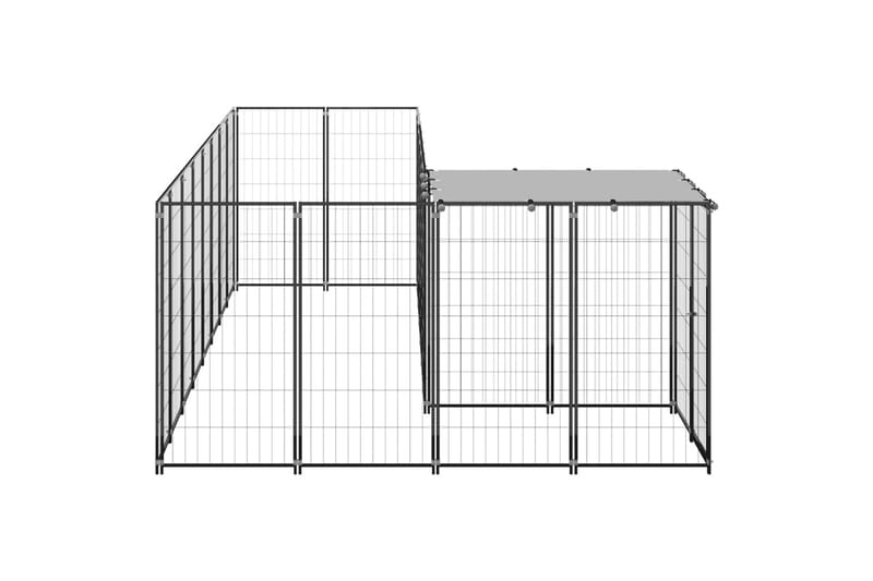 Koiranhäkki musta 6,05 m² teräs - Musta - Urheilu & vapaa-aika - Eläimille - Koira - Koirien kalusteet