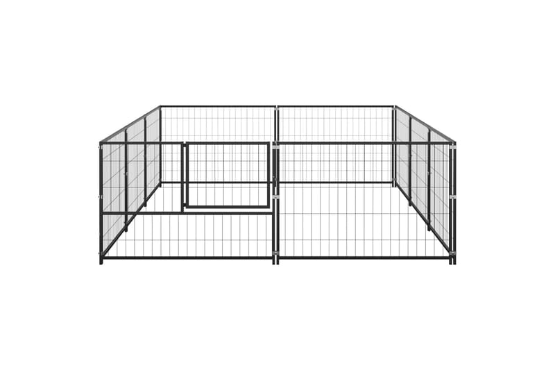 Koiranhäkki musta 6 m² teräs - Musta - Urheilu & vapaa-aika - Eläimille - Koira - Koirien kalusteet