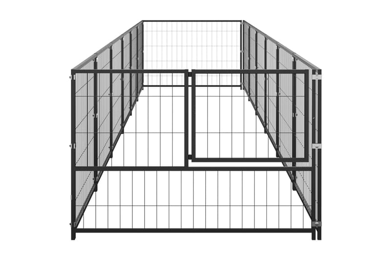 Koiranhäkki musta 6 m² teräs - Musta - Koirien kalusteet - Koiraportti & koira-aitaus
