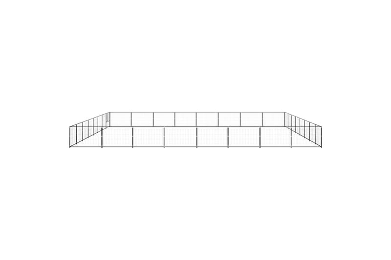 Koiranhäkki musta 64 m² teräs - Musta - Koirien kalusteet - Koiraportti & koira-aitaus