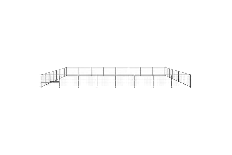 Koiranhäkki musta 64 m² teräs - Musta - Koirien kalusteet - Koiraportti & koira-aitaus