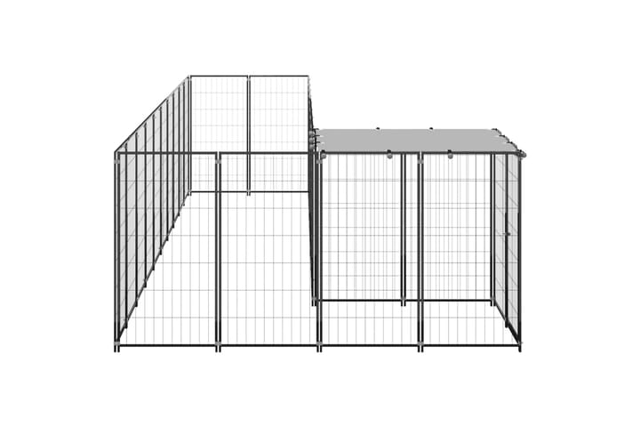 Koiranhäkki musta 7,26 m² teräs - Musta - Koirien kalusteet - Koiraportti & koira-aitaus