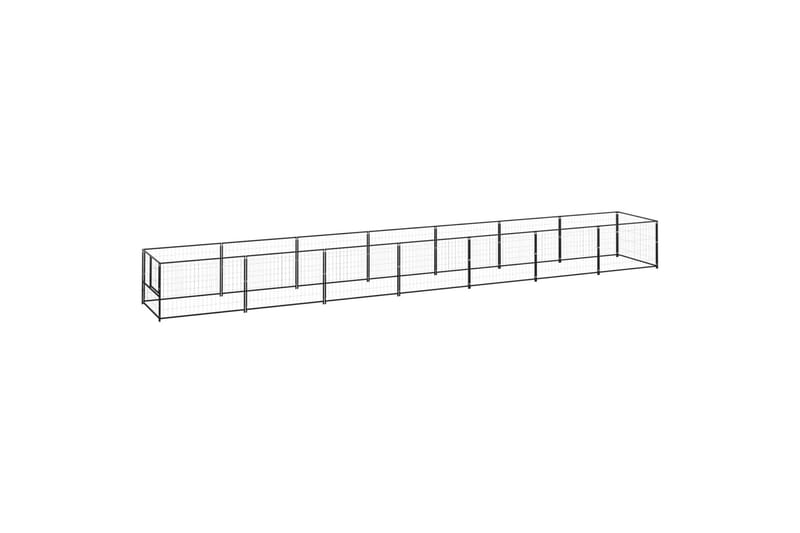 Koiranhäkki musta 7 m² teräs - Musta - Koirien kalusteet - Koiraportti & koira-aitaus