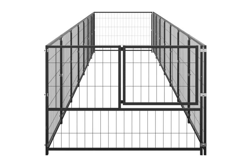 Koiranhäkki musta 7 m² teräs - Musta - Urheilu & vapaa-aika - Eläimille - Koira - Koirien kalusteet
