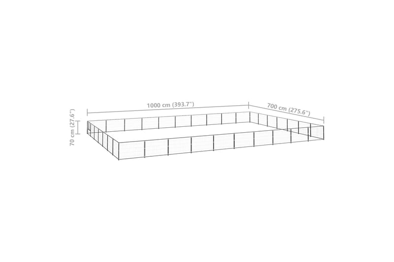 Koiranhäkki musta 70 m² teräs - Musta - Urheilu & vapaa-aika - Eläimille - Koira - Koirien kalusteet
