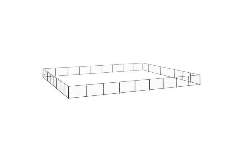 Koiranhäkki musta 72 m² teräs - Musta - Koirien kalusteet - Koiraportti & koira-aitaus