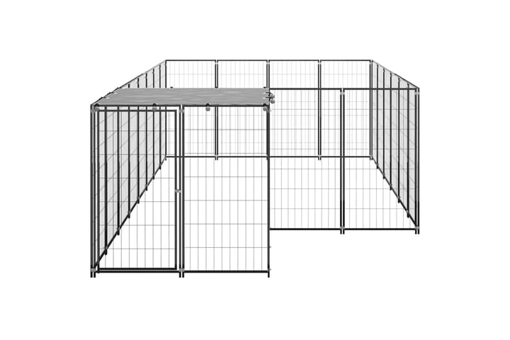 Koiranhäkki musta 8,47 m² teräs - Musta - Koirien kalusteet - Koiraportti & koira-aitaus