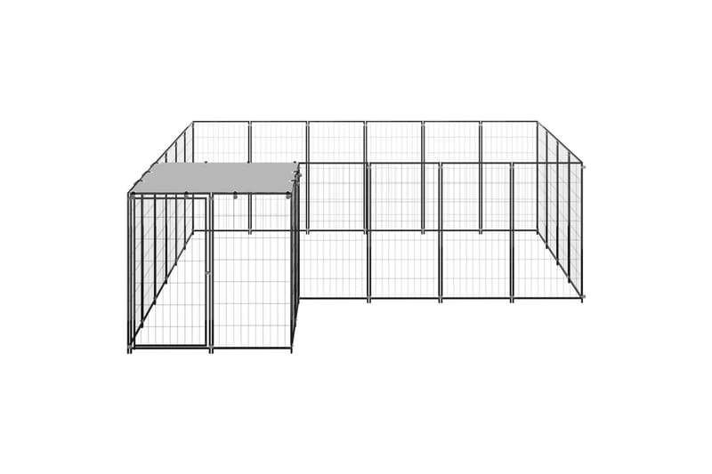 Koiranhäkki musta 8,47 m² teräs - Musta - Urheilu & vapaa-aika - Eläimille - Koira - Koirien kalusteet
