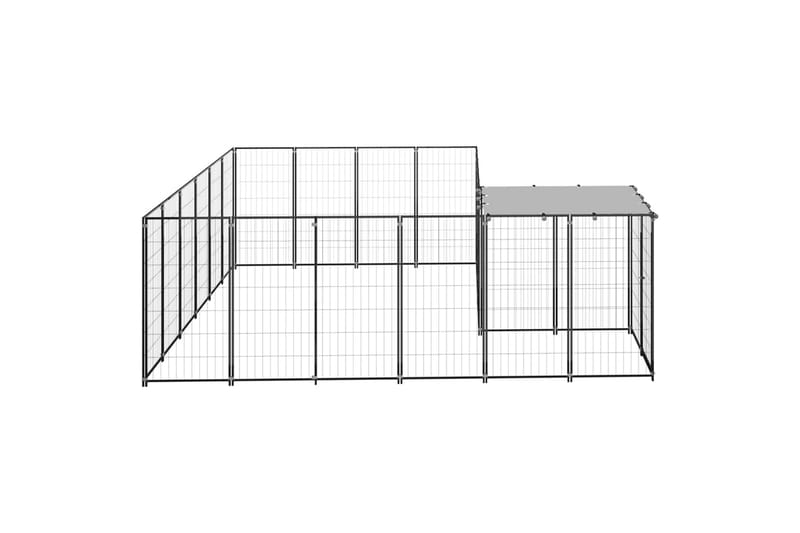 Koiranhäkki musta 8,47 m² teräs - Musta - Koirien kalusteet - Koiraportti & koira-aitaus