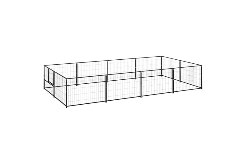 Koiranhäkki musta 8 m² teräs - Musta - Urheilu & vapaa-aika - Eläimille - Koira - Koirien kalusteet