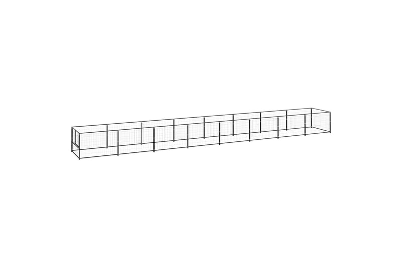 Koiranhäkki musta 8 m² teräs - Musta - Urheilu & vapaa-aika - Eläimille - Koira - Koirien kalusteet