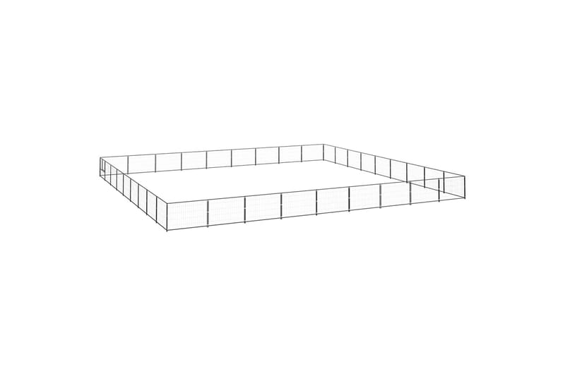 Koiranhäkki musta 81 m² teräs - Musta - Koirien kalusteet - Koiraportti & koira-aitaus