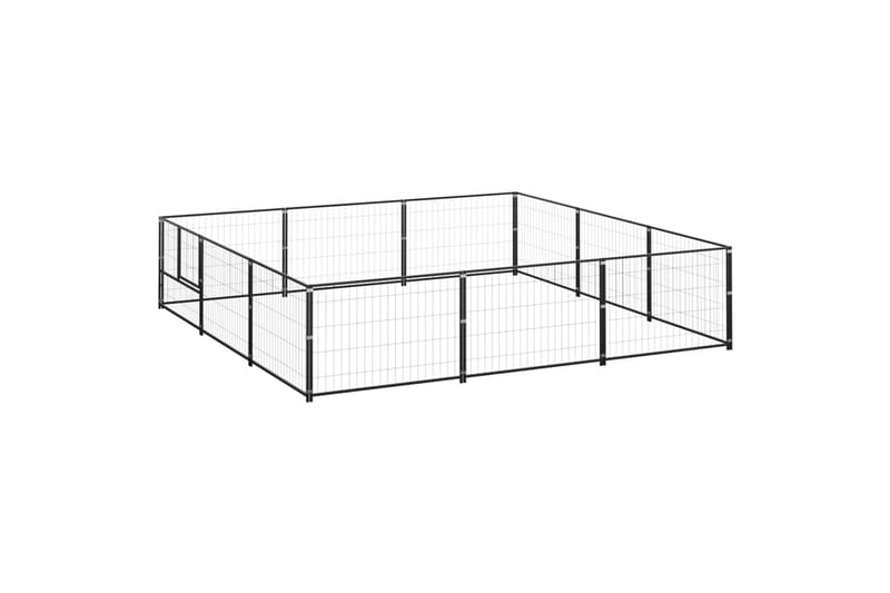 Koiranhäkki musta 9 m² teräs - Musta - Urheilu & vapaa-aika - Eläimille - Koira - Koirien kalusteet