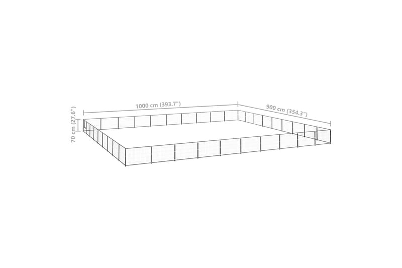 Koiranhäkki musta 90 m² teräs - Musta - Urheilu & vapaa-aika - Eläimille - Koira - Koirien kalusteet