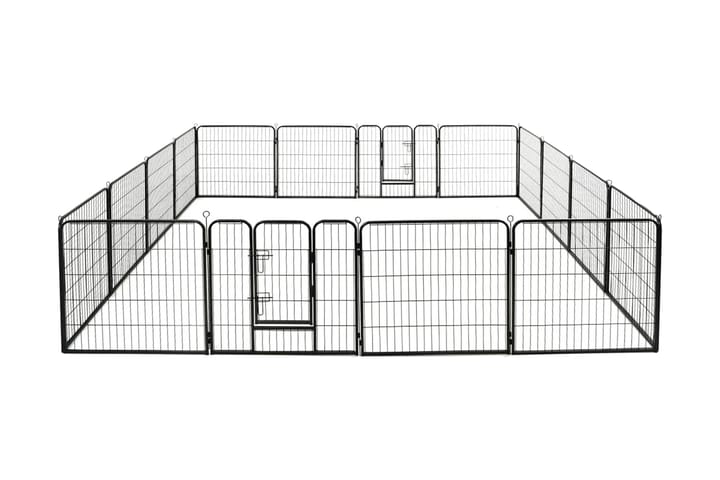 Pentuaitaus 16 paneelia teräs 80x80 cm musta - Musta - Pentuaitaus - Koirien kalusteet - Koiraportti & koira-aitaus