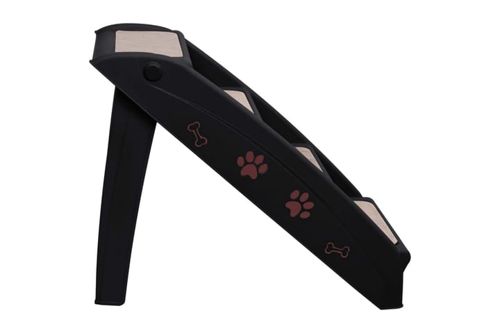 Taitettavat koiran portaat musta 62x40x49,5 cm - Musta - Koirien kalusteet - Koiran portaat