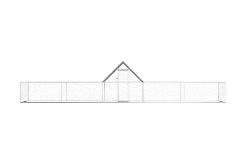 Kanahäkki 10x2x2 m galvanoitu teräs - Hopea - Urheilu & vapaa-aika - Eläimille - Lintu - Kanakoppi