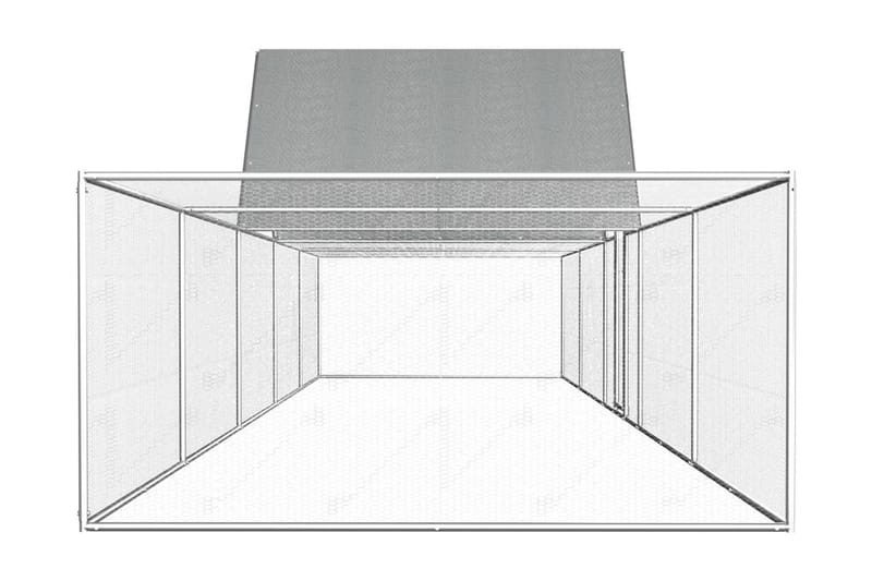 Kanahäkki 10x2x2 m galvanoitu teräs - Hopea - Urheilu & vapaa-aika - Eläimille - Lintu - Kanakoppi