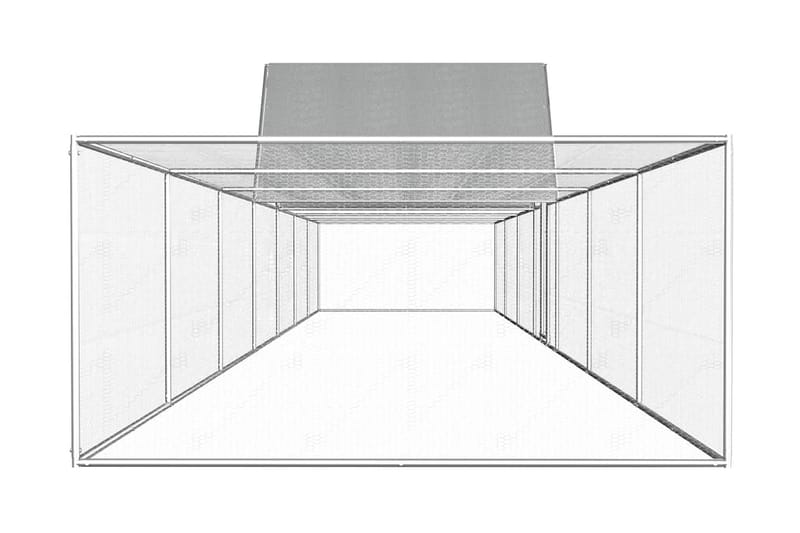 Kanahäkki 14x2x2 m galvanoitu teräs - Hopea - Urheilu & vapaa-aika - Eläimille - Lintu - Kanakoppi