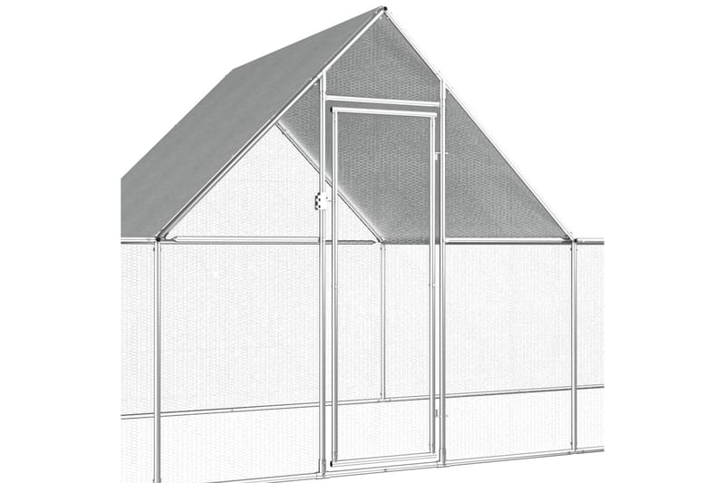 Kanahäkki 14x2x2 m galvanoitu teräs - Hopea - Urheilu & vapaa-aika - Eläimille - Lintu - Kanakoppi