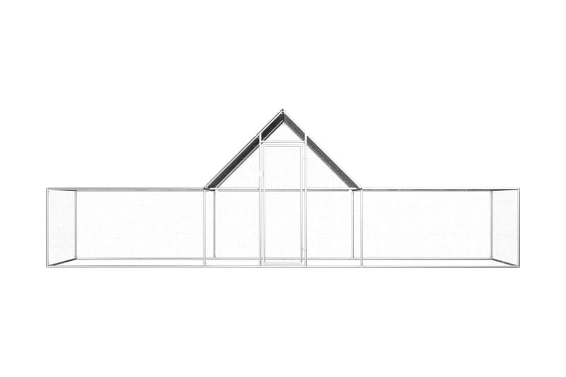 Kanahäkki 6x2x2 m galvanoitu teräs - Hopea - Urheilu & vapaa-aika - Eläimille - Lintu - Kanakoppi