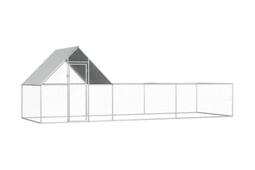 Kanahäkki 6x2x2 m galvanoitu teräs - Hopea - Urheilu & vapaa-aika - Eläimille - Lintu - Kanakoppi
