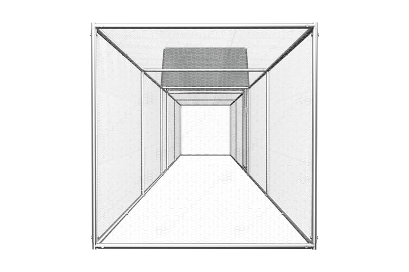 Kanahäkki 9x1x1,5 m galvanoitu teräs - Hopea - Urheilu & vapaa-aika - Eläimille - Lintu - Kanakoppi