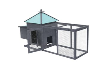 Kanakoppi pesälaatikolla harmaa 193x68x104 cm täysi kuusi - Harmaa - Urheilu & vapaa-aika - Eläimille - Lintu - Kanakoppi