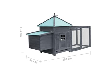 Kanakoppi pesälaatikolla harmaa 193x68x104 cm täysi kuusi - Harmaa - Urheilu & vapaa-aika - Eläimille - Lintu - Kanakoppi