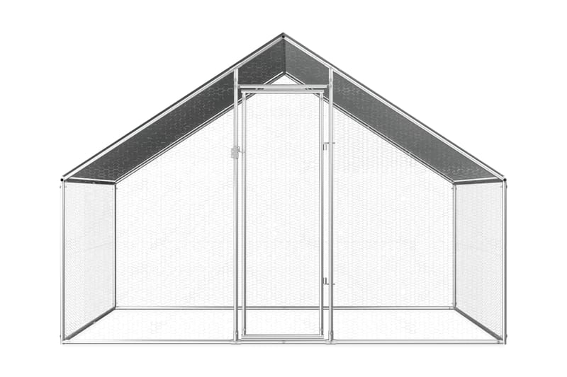 Ulkotilan kanahäkki galvanoitu teräs 2,75x2x1,92 m - Hopea - Urheilu & vapaa-aika - Eläimille - Lintu - Kanakoppi