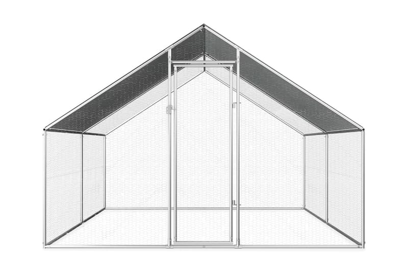Ulkotilan kanahäkki galvanoitu teräs 2,75x4x1,92 m - Hopea - Urheilu & vapaa-aika - Eläimille - Lintu - Kanakoppi