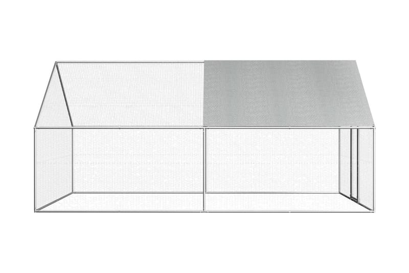Ulkotilan kanahäkki galvanoitu teräs 2,75x4x1,92 m - Hopea - Urheilu & vapaa-aika - Eläimille - Lintu - Kanakoppi