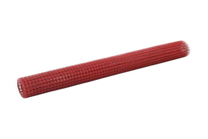 Kanaverkko teräs PVC pinnoitteella 25x1,5 m punainen - Punainen - Kanakoppi - Kanala