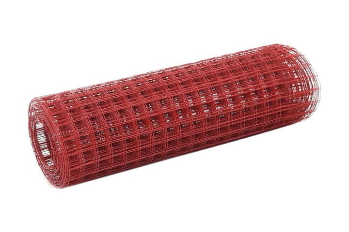Kanaverkko teräs PVC pinnoitteella 25x0,5 m punainen - Punainen - Kanakoppi - Kanala