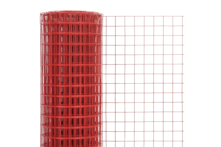 Kanaverkko teräs PVC pinnoitteella 25x0,5 m punainen - Punainen - Kanakoppi - Kanala