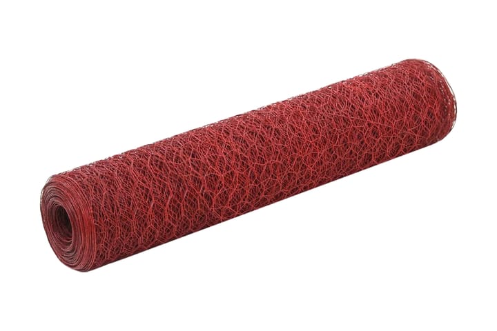 Kanaverkko teräs PVC pinnoitteella 25x0,75 m punainen - Punainen - Kanakoppi - Kanala