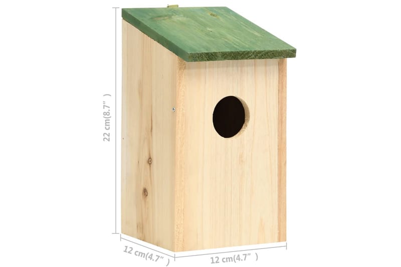 Linnunpöntöt 10 kpl täysi kuusi 12x12x22 cm - Ruskea - Urheilu & vapaa-aika - Eläimille - Lintu - Linnunpönttö