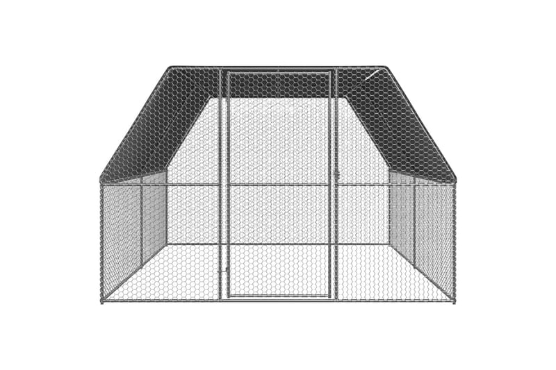 Ulkotilan kanahäkki 3x4x2 m galvanoitu teräs - Hopea - Kanala - Kanakoppi