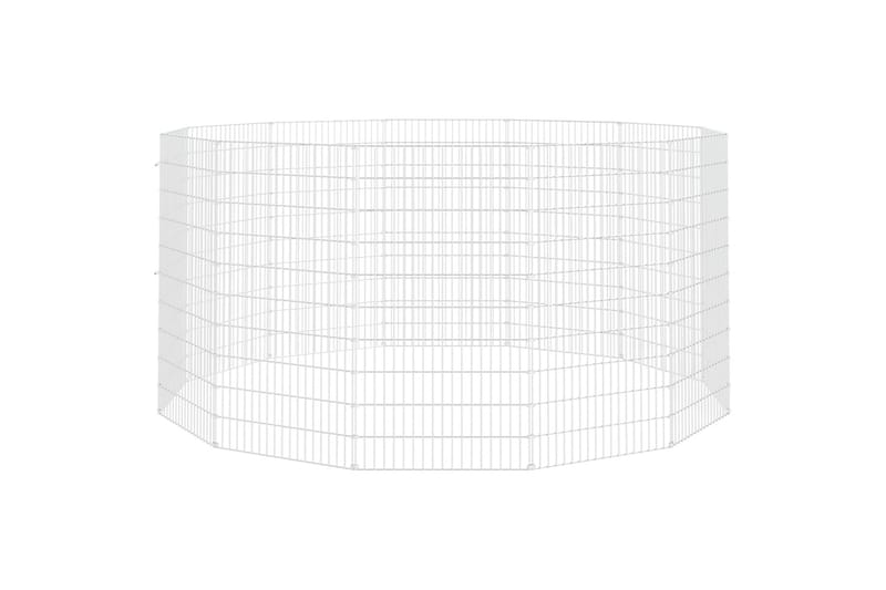 12-paneelinen kanihäkki 54x100 cm galvanoitu rauta - Hopea - Urheilu & vapaa-aika - Eläimille - Pieneläimet - Pieneläimen häkki - Kanin häkki & kaninkoppi