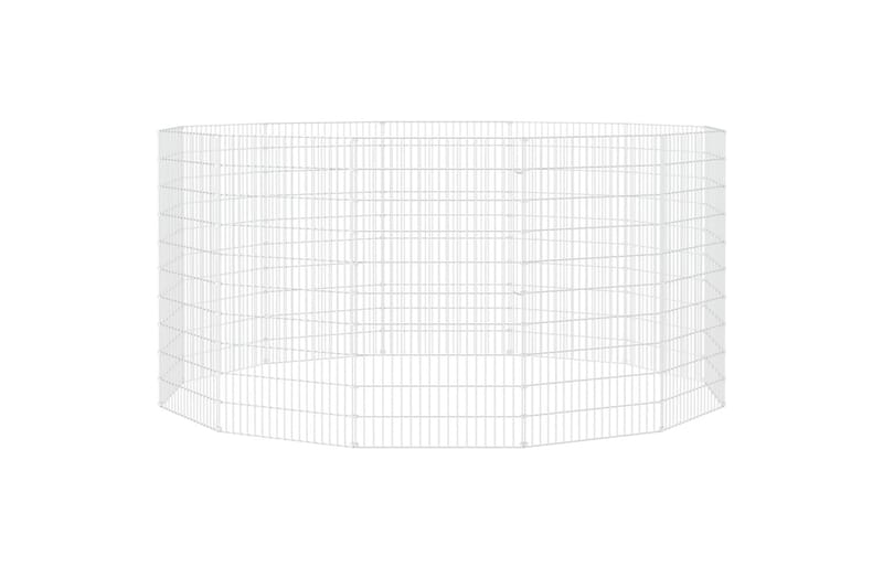 12-paneelinen kanihäkki 54x100 cm galvanoitu rauta - Hopea - Urheilu & vapaa-aika - Eläimille - Pieneläimet - Pieneläimen häkki - Kanin häkki & kaninkoppi