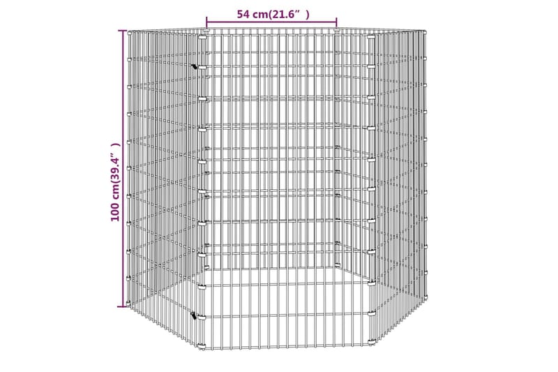 6-paneelinen kanihäkki 54x100 cm galvanoitu rauta - Hopea - Urheilu & vapaa-aika - Eläimille - Pieneläimet - Pieneläimen häkki - Kanin häkki & kaninkoppi