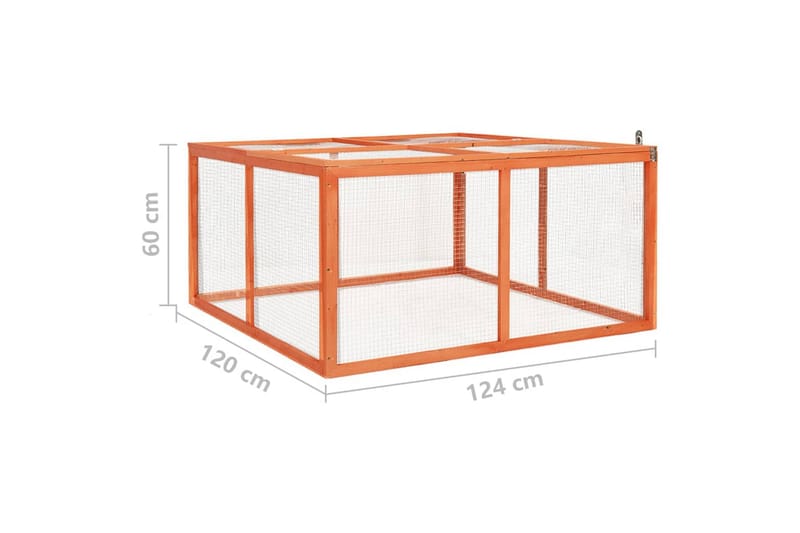 Kaninkoppi 124x120x60 cm täysi kuusi - Urheilu & vapaa-aika - Eläimille - Pieneläimet - Pieneläimen häkki - Kanin häkki & kaninkoppi
